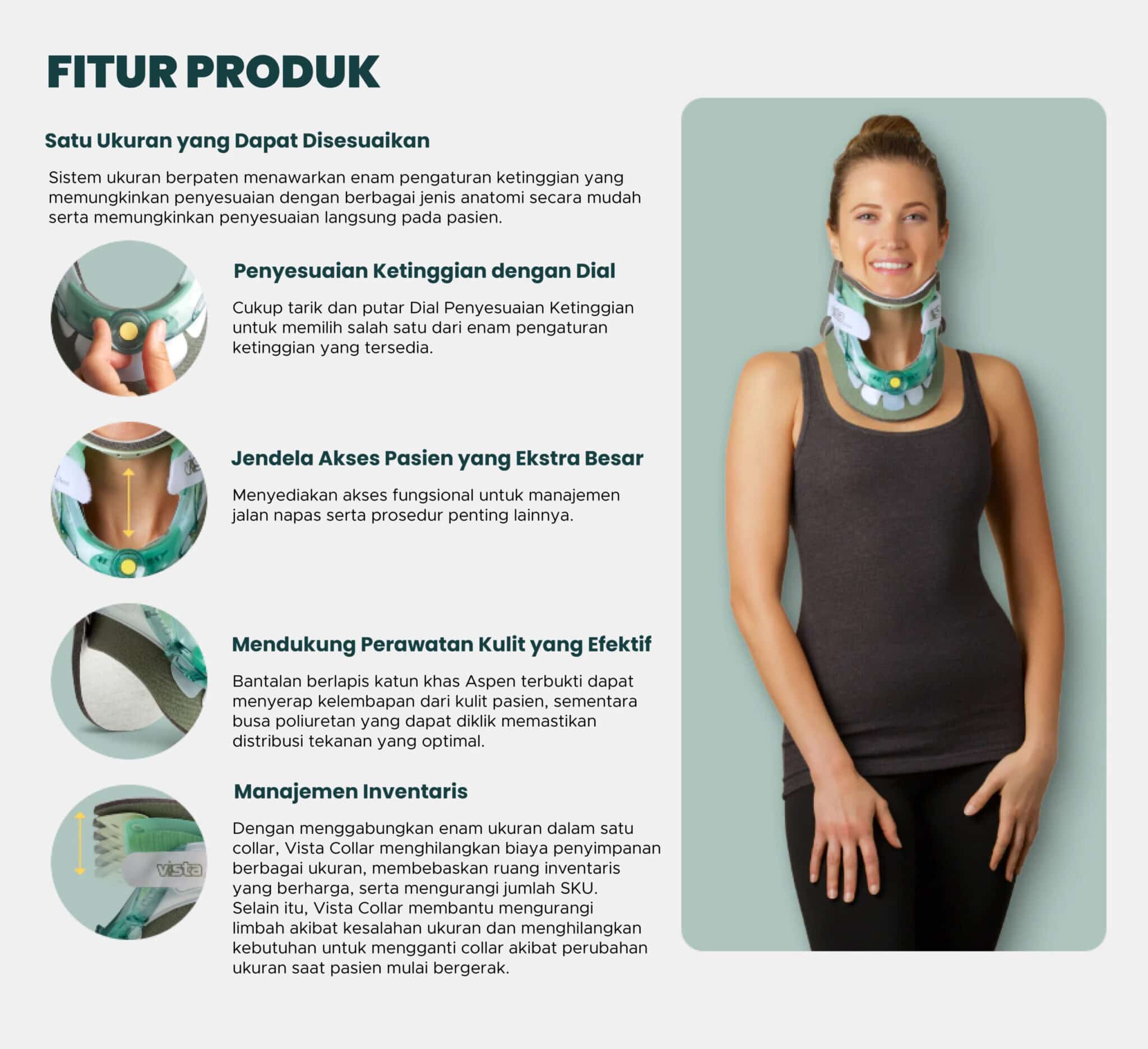 fitur produk cervical collar